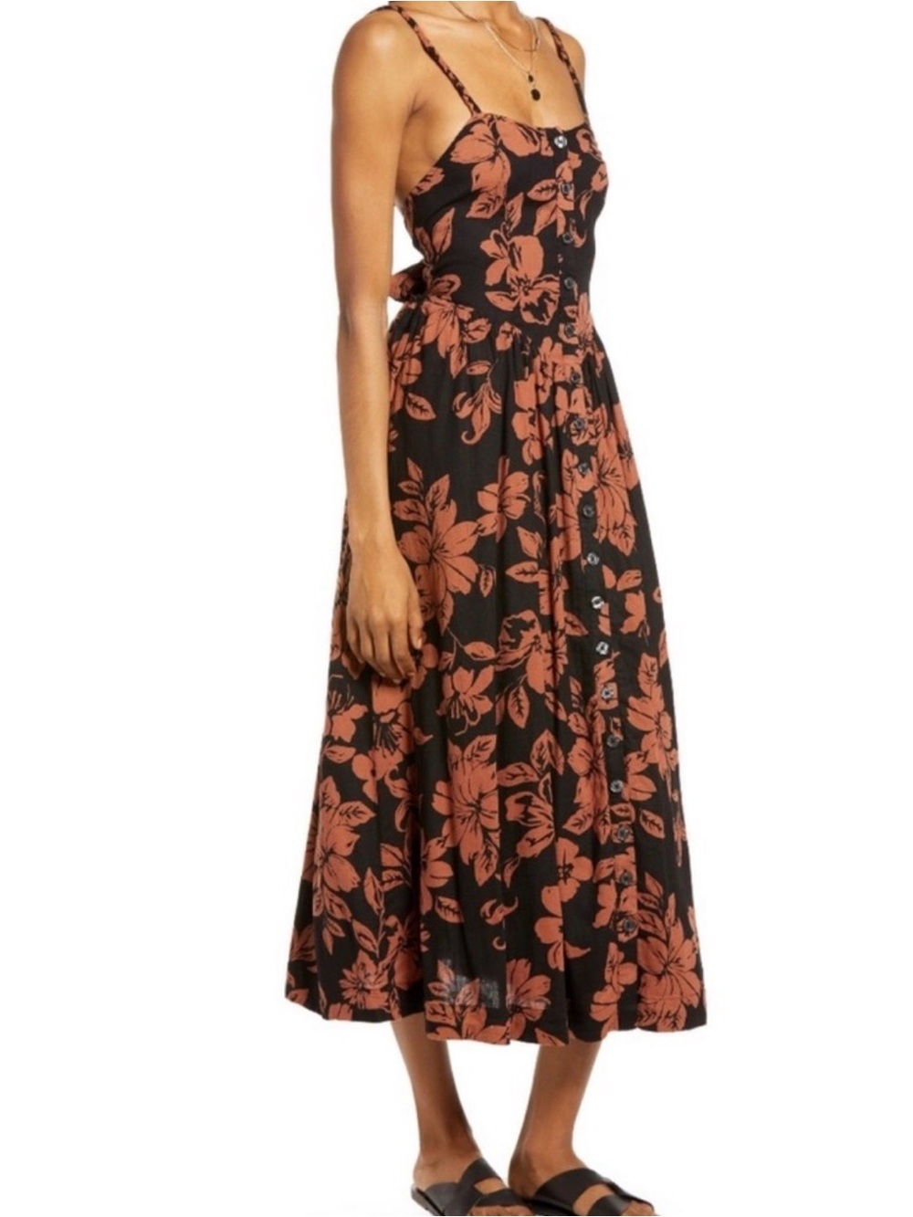 Free People Floral Midi Dress XS